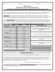 Small Parcel Stormwater Management Application ... - Mason County