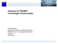 schneiden - TRUMPF Laser