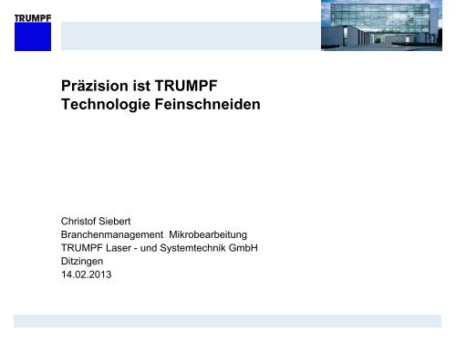 schneiden - TRUMPF Laser