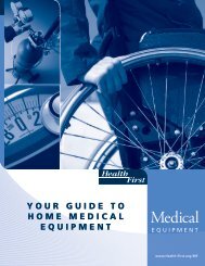 YOUR GUIDE TO HOME MEDICAL EQUIPMENT - Health First