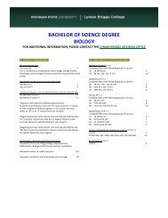 bachelor of science degree biology - Lyman Briggs College