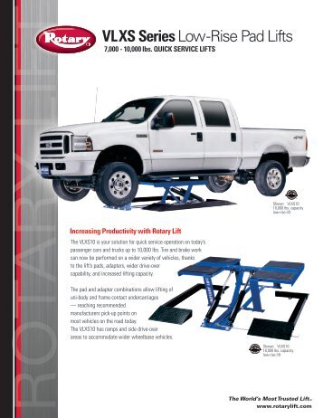 VLXS Series Low-Rise Pad Lifts - Rotary Lift