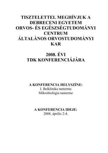 ProgramfÃ¼zet (PDF) - DE OEC TudomÃ¡nyos DiÃ¡kkÃ¶ri TanÃ¡cs