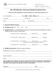 2011-2012 Bachelor of University Studies Enrollment Form