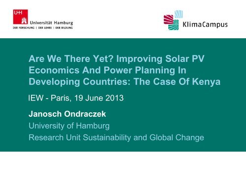 Improving Solar PV Economics And Power Planning In Developing ...