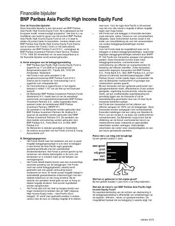 FinanciÃ«le bijsluiter BNP Paribas Asia Pacific High Income Equity ...