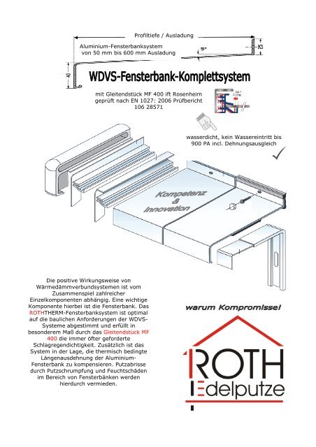 Fensterbank Putz Seitenteile 320 mm in Silber
