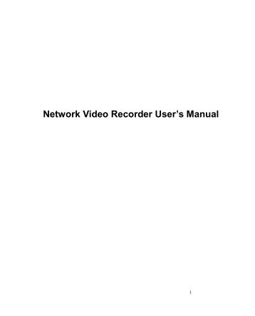 Network Video Recorder User's Manual - IC Realtime