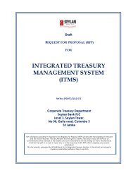 integrated treasury management system (itms) - Seylan Bank