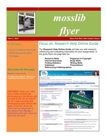 MossLib Flier - Moss Vale - TAFE Illawarra