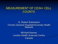 MEASUREMENT OF CD34+ CELL COUNTS - CBMTG