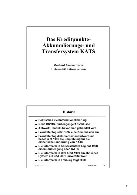 Das Kreditpunkte - FakultÃ¤tentag Informatik