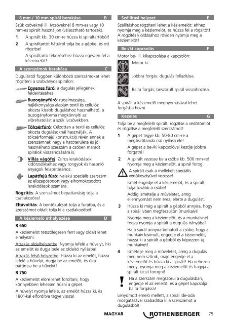 Care and maintenance Operation G H 1 2 4 - Rothenberger