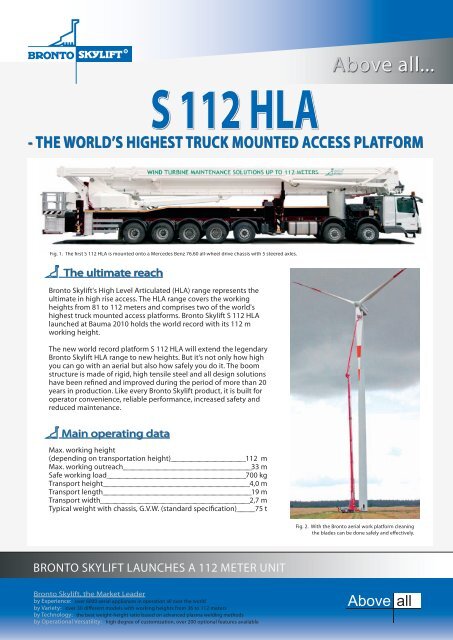 s 112 hla - the world's highest truck mounted access platform