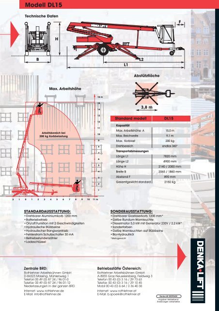 Anhänger Arbeitsbühne Modell DL15 - Rothlehner Arbeitsbühnen