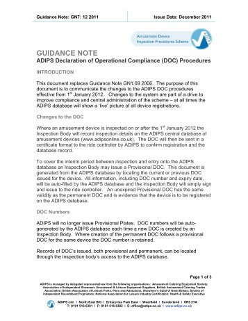 Guidance Note: GN7: 12 2011 - ADIPS