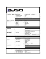 Product Specifications -Model No. SPX8WF - Smartparts