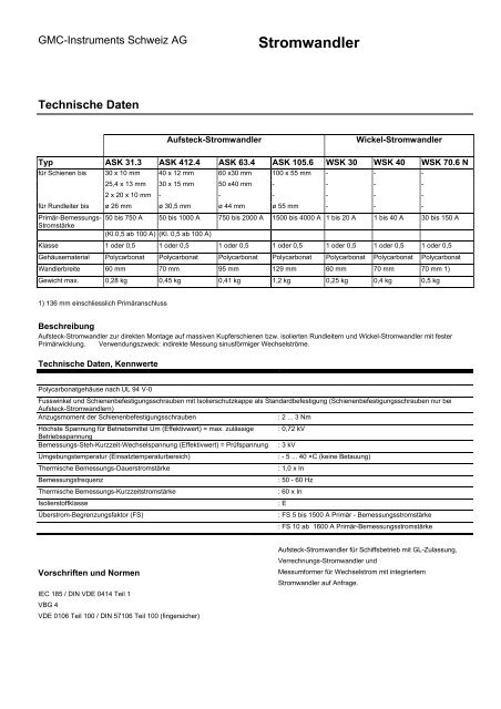 Stromwandler - GMC-Instruments France