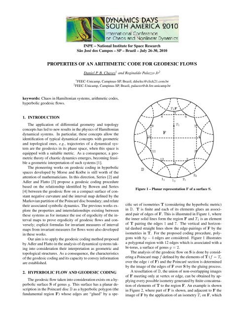 properties of an arithmetic code for geodesic flows - mtc-m19:80 - Inpe