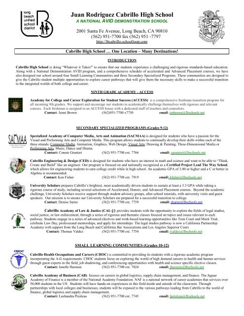 Juan Rodriguez Cabrillo High School