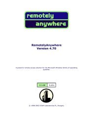 RemotelyAnywhere Version 4.70