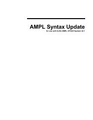 AMPL Syntax Update - Users