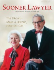 Sooner Lawyer Spring/Summer 2011 - OU College of Law