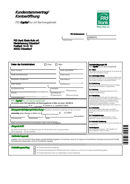 Antrag PSD KapitalPlus mit Nachrangabrede - PSD Bank Rhein ...