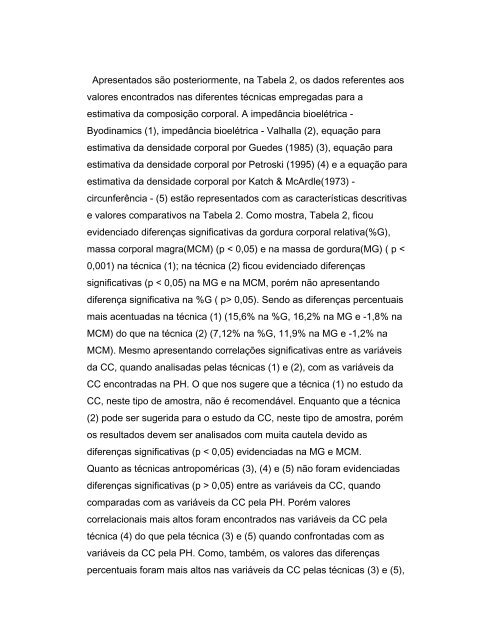 estimativa do percentual de gordura em homens - Sanny