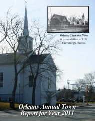 Orleans Annual Town Report for Year 2011 - Town Of Orleans