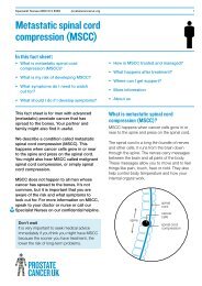 Metastatic spinal cord compression (MSCC) - Prostate Cancer Charity