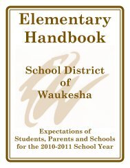 Student Learning Continued... - Waukesha School District