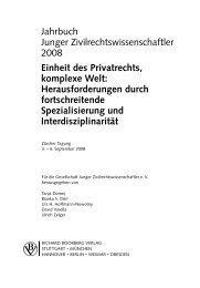 Jahrbuch Junger Zivilrechtswissenschaftler 2008 Einheit des ...