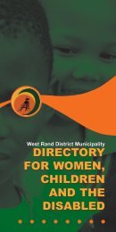 Directory for Women, Children and the Disabled - West Rand District ...