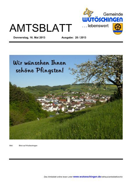 Amtsblatt der Gemeinde Wutöschingen