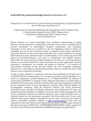 EcoProDB: the protein knowledge base for Escherichia coli