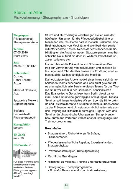 Kursprogramm 2010 - Evangelisches Geriatriezentrum Berlin