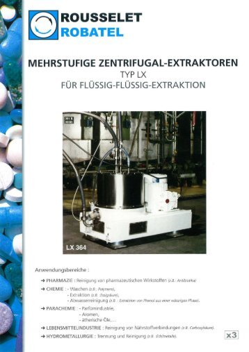 Mehrstufige Zentrifugalextraktoren - Rousselet Robatel