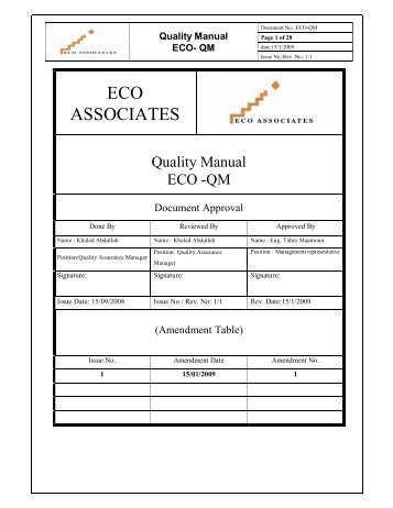 Quality Manual rev 1 - eco associates