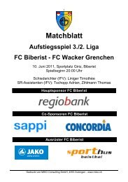 Matchblatt - FC Biberist