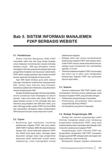 Pedoman Teknis Bab V - P2KP