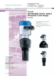 Data Sheet - Level measurement in liquids Ultrasonic - OPTISOUND ...