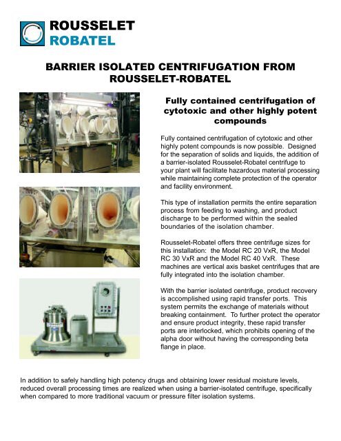 Download the Rousselet-Robatel Glove Box Centrifuge brochure