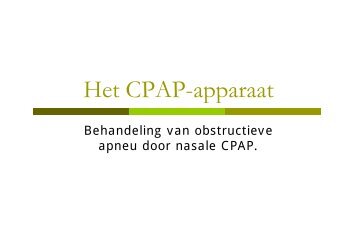Het CPAP-apparaat - UZ Leuven