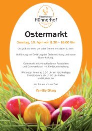 Ostermarkt Sonntag, 10. April von 9.30 Ã¢Â€Â“ 18.00 Uhr