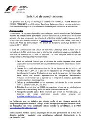 Solicitud de acreditaciones - Circuit de Catalunya