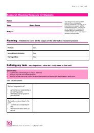 Research Planning Template for Students - marian college