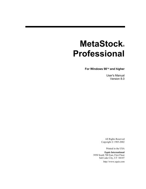 MetaStock® Professional