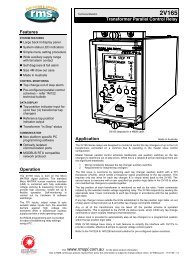 Features Operation Transformer Parallel Control Relay Application