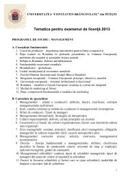 Tematici examen de licenÅ£Ä 2013 - Universitatea Constantin ...